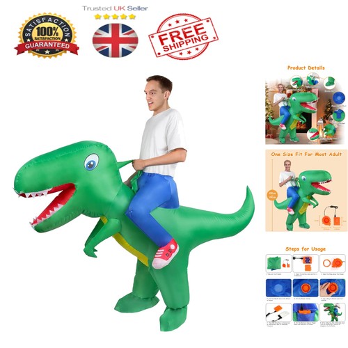 Green inflatable rex costume - t-rex,
